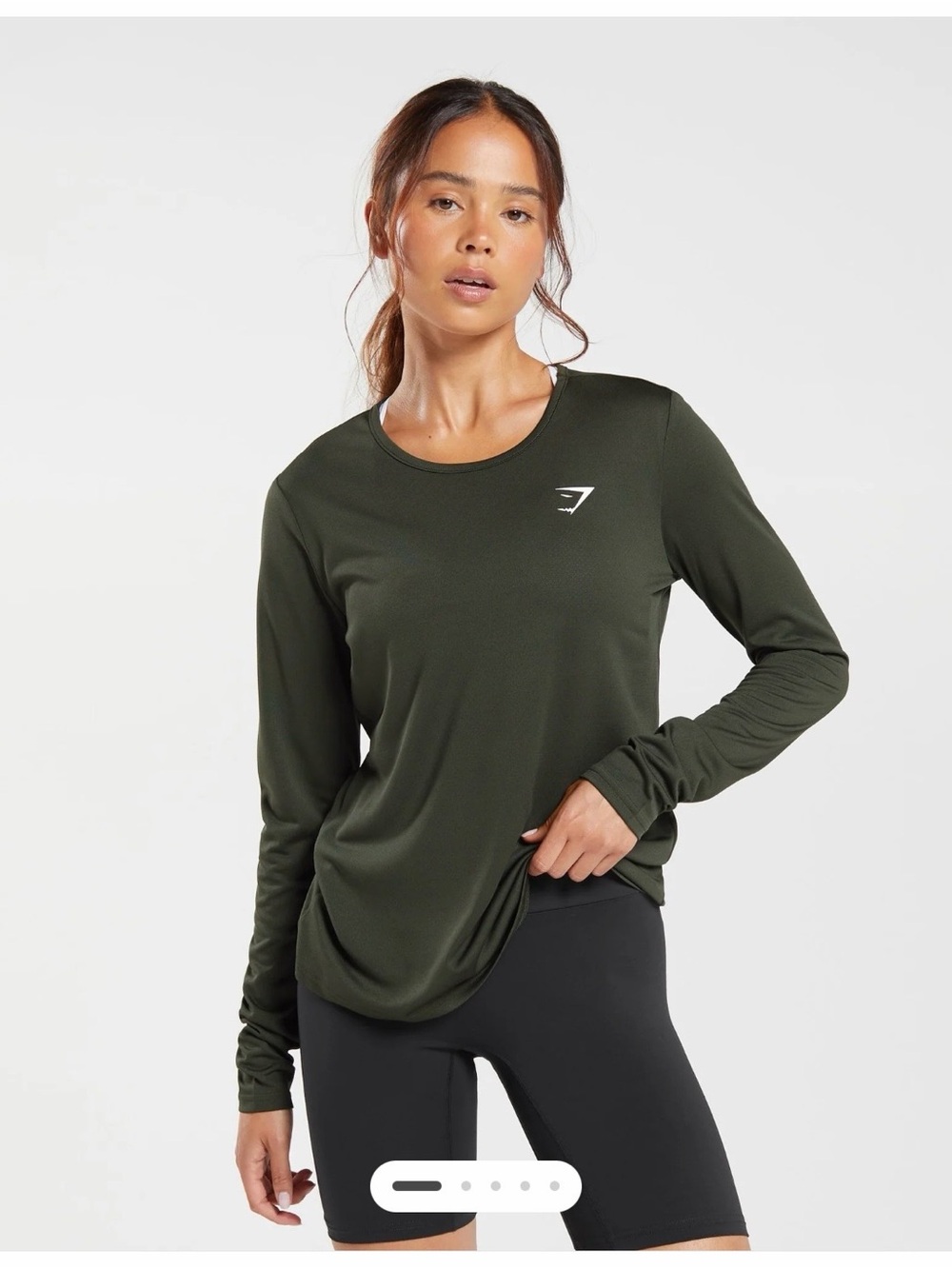 Gymshark Women’s Training Long Sleeve Top — Deep Olive Green
